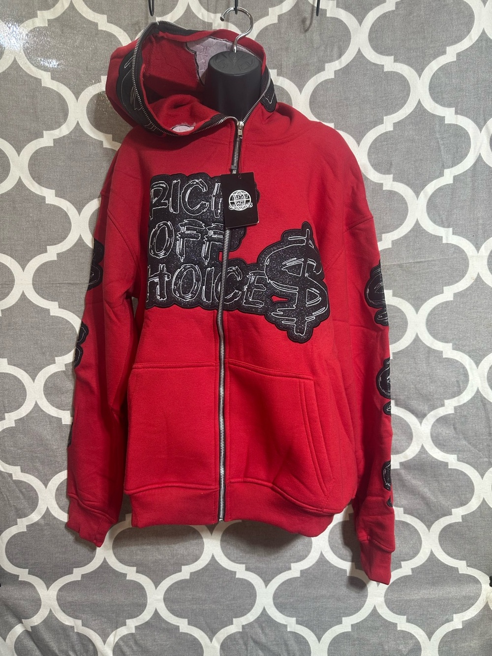 Hoodie “Rich Off Choices “ Red NWT